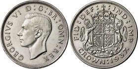 Gran Bretaña. 1937. Jorge VI. 1 corona. (KM. 857). AG. 28,28 g. EBC+.