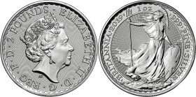 Gran Bretaña. 2019. Isabel II. 2 libras. AG. 31,16 g. S/C.