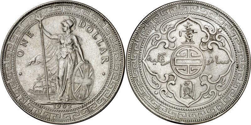 Gran Bretaña. 1902. Eduardo VII. B (Bombay). 1 dólar de comercio. (KM. 75). Esca...