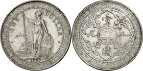 Gran Bretaña. 1902. Eduardo VII. B (Bombay). 1 dólar de comercio. (KM. 75). Escasa. AG. 26,92 g. EBC-.