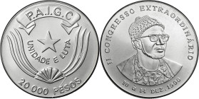 Guinea-Bissau. 1990. 20000 pesos. (KM. 25). 2º Congreso Extraordinario. AG. 24,96 g. S/C.