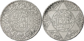 Marruecos. AH 1322 (1904). 'Abd al-Aziz. París. 1/2 rial. (KM. 21.3). AG. 12,32 g. MBC.