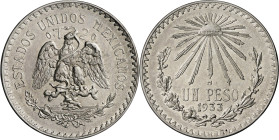 México. 1933. M (México). 1 peso. (KM. 455). AG. 16,61 g. S/C-.