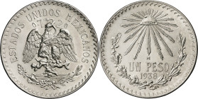 México. 1938. M (México). 1 peso. (KM. 455). AG. 16,70 g. S/C-.