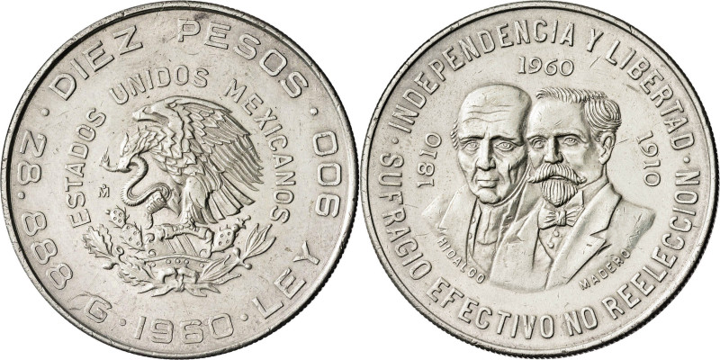 México. 1960. 10 pesos. (KM. 476). 150º Aniversario de la Guerra de la Independe...