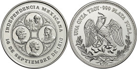 México. s/d. 1 onza troy. 16 de septiembre de 1810: Independencia Mexicana. AG. 31,17 g. S/C.