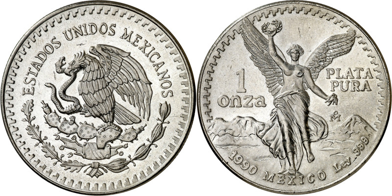 México. 1990. 1 onza. (KM. 494.2). AG. 31,23 g. S/C-.