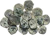 Cartagonova (Cartagena). 1/4 de calco. Lote de 18 monedas. A examinar. MBC-/MBC.