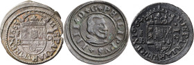 1662 a 1664. Felipe IV. Segovia. BR. 16 maravedís. Lote de 3 monedas. MBC-/MBC.
