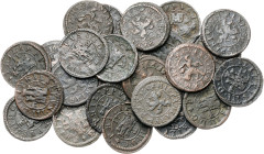 (s. XVII). Segovia. 2 maravedís. Lote de 25 monedas, fechas variadas. A examinar. BC/MBC.