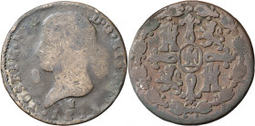 1812. José Napoleón. Segovia. 8 maravedís. Lote de 2 monedas. BC-/BC.