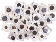 Lote de 54 monedas en cobre desde Felipe V a Alfonso XIII. A examinar. BC-/MBC+.