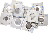 Lote de 12 monedas en plata desde Felipe V a Alfonso XII. A examinar. BC-/MBC-.