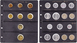 1975 a 2001. Juan Carlos I. Lote de 2 álbums con 210 monedas diferentes. Incluye las 2000 pesetas y pruebas de euro. A examinar. EBC/S/C.