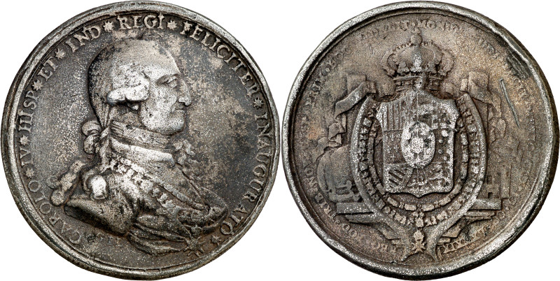 1789. Carlos IV. México. La Minería. Proclamación. (Ha. 169 var metal) Medina 19...