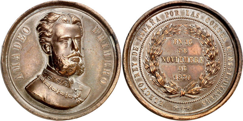 1870. Amadeo I. Madrid. Elección por las Cortes como rey de España. Proclamación...