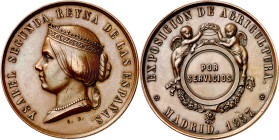 1857. Isabel II. Madrid. Premio a la Exposición de Agricultura - Por servicios. (O'Connor pág. 259) (Ruiz Trapero 687) (V. 801) (V.Q. 14334a). Marca e...