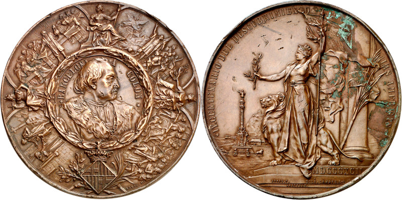 1892. Alfonso XIII. Barcelona. IV Centenario del Descubrimiento. (Cru.Medalles 8...