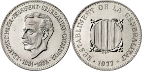 1977. Francesc Macià (11931-1933). Restabliment de la Generalitat de Catalunya. Plata. 17,26 g. Ø37 mm. Proof.