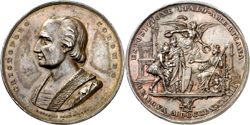 Italia. 1892. Cristóbal Colón. Génova - Exposición italo-americana. Grabador: A....