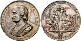 Italia. 1892. Cristóbal Colón. Génova - Exposición italo-americana. Grabador: A. Bocelli. Bronce plateado. 59,06 g. Ø55 mm. (MBC+).