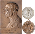 Lote de 3 medallas catalanas: Record de la Romería a Montserrat, Festa de la Solidaritat Catalana (1906) y Iubilatio del Dr. J. Amorós (1957). MBC/MBC...