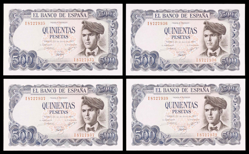 1971. 500 pesetas. (Ed. D74a) (Ed. 473a). 23 de julio, Verdaguer. Serie I. 4 bil...