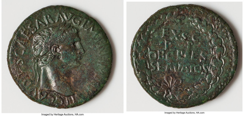 Claudius I (AD 41-54). AE sestertius (35mm, 24.55 gm, 5h). Choice Fine, tooled. ...