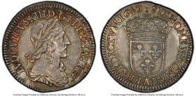 Louis XIII 1/12 Ecu 1642-A MS63 PCGS, Paris mint, KM131, Gad-46. Point privy mark. Tied for the finest grade across certification companies. HID098012...