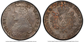 Louis XVI Ecu 1788-L MS62 PCGS, Bayonne mint, KM564.9, Dav-1333. Slate gray toning with underlying citrus shades and only one certified in a higher gr...