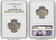 Pair of Certified silver Francs NGC, 1) Napoleon Franc 1811-D AU58, Lyon mint, KM692.5. 2) Napoleon III Franc 1854-A MS64, Paris mint, KM779.1 HID0980...