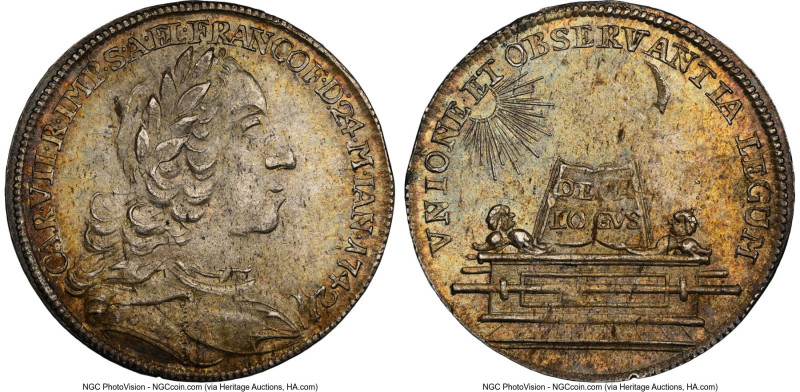 Frankfurt. Free City silver Ducat 1742 MS64 NGC, KM-Pn39, as KM197 (gold), as Fr...