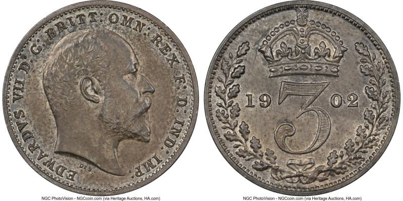 Edward VII Matte Proof Maundy 3 Pence 1902 PR64 NGC, KM797.1, S-3984. HID0980124...