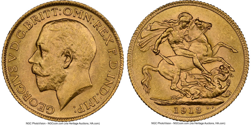 George V gold Sovereign 1913 MS64 NGC, KM820. HID09801242017 © 2023 Heritage Auc...