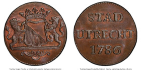 Utrecht. Provincial Duit 1786 MS65 Brown PCGS, Utrecht mint, KM91. HID09801242017 © 2023 Heritage Auctions | All Rights Reserved