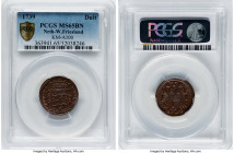 West Friesland. Provincial Duit 1739 MS65 Brown PCGS, KM-A100. HID09801242017 © 2023 Heritage Auctions | All Rights Reserved