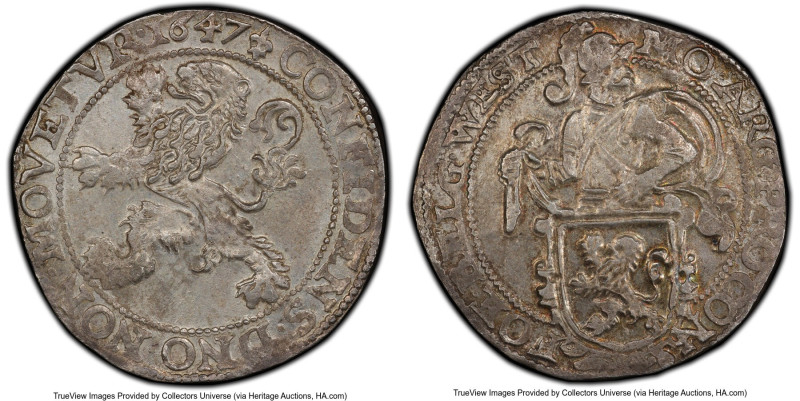 West Friesland. Provincial Lion Daalder 1647 MS62 PCGS, KM14.2, Dav-4870. Well s...