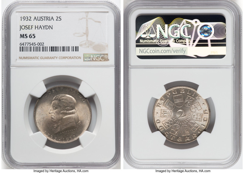 3-Piece Lot of Certified Assorted Issues NGC, 1) Austria: Republic "Birth of Jos...