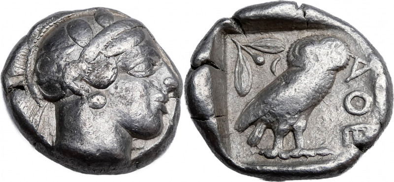 Attica, Athens 
AR Tetradrachm Circa 454-404 BC., 25 mm, 17.10 g.