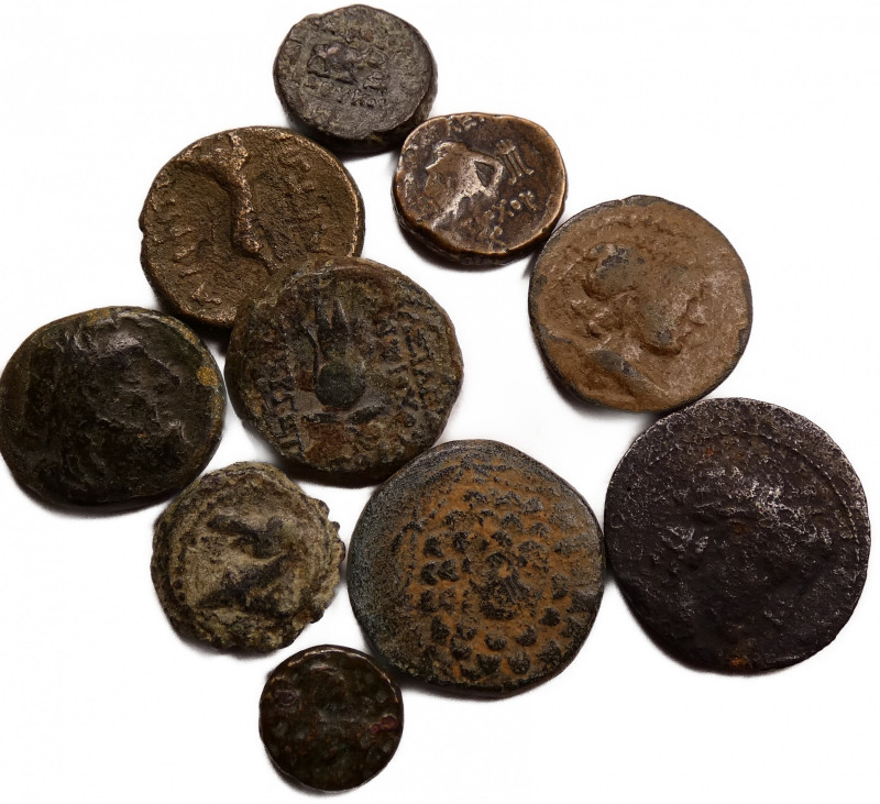 10 assorted Greek Bronze coins