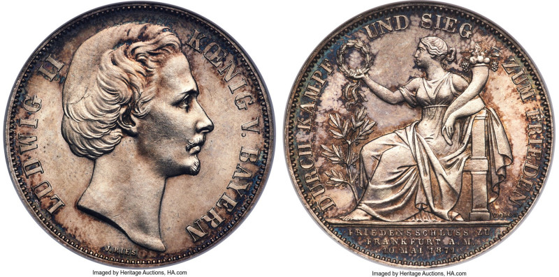 Bavaria. Ludwig II "Victory" Taler 1871 MS65 NGC, Munich mint, KM889, J-110. Com...