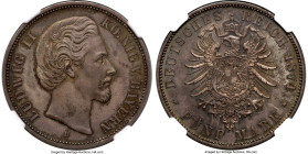 Bavaria. Ludwig II 5 Mark 1874-D MS65 NGC, Munich mint, KM896, J-42. A difficult type to locate in Mint State, let alone at the Gem preservation tier....