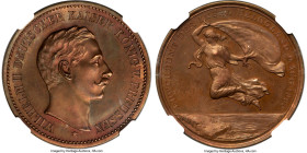 Brandenburg-Prussia. Wilhelm II bronze "Heligoland Acquisition" 1890-Dated Medal MS64 NGC, Marienburg-6942. 38mm. By Oertel. An awesome near-Gem bronz...