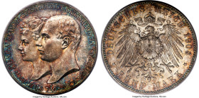 Mecklenburg-Schwerin. Friedrich Franz IV 5 Mark 1904-A MS65 PCGS, Berlin mint, KM334. J-87. Commemorating the wedding of Friedrich Franz IV and Alexan...