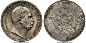 Prussia. Wilhelm I Taler 1871-A MS65 PCGS, Berlin mint, KM494. Extremely difficult to locate at this level of preservation. This lustrous example bene...