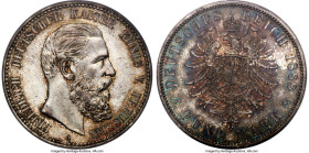 Prussia. Friedrich III 5 Mark 1888-A MS66 PCGS, Berlin mint, KM512, Dav-787, J-99. A gentle satin frosting in combination with colorful toning concent...