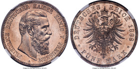 Prussia. Friedrich III 5 Mark 1888-A MS63 NGC, Berlin mint, KM512, J-99. One-year type featuring Friedrich III, who famously ruled for only 99 days. A...