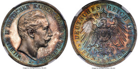 Prussia. Wilhelm II Proof 5 Mark 1906-A PR67 Cameo NGC, Berlin mint, KM523, J-104. Mintage: 415. Extraordinary in the truest sense of the word with re...