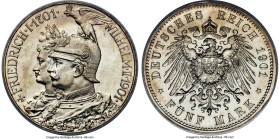 Prussia. Wilhelm II Proof 5 Mark 1901-A PR64 Cameo PCGS, Berlin mint, KM526, J-106. Commemorating the 200th anniversary of the Kingdom of Prussia. A f...