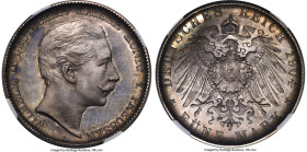 Prussia. Wilhelm II silver Proof Pattern 5 Mark 1904-A PR65 NGC, Berlin mint, KM-Unl., Schaaf-104/M2. Lettered Edge. A fantastic "Probe" issue of this...